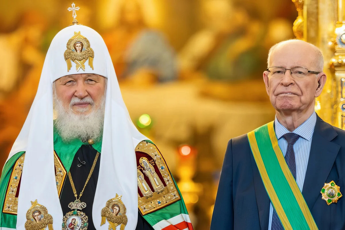 Патриарх Кирилл во время вручения почетному научному руководителю РФЯЦ-ВНИИЭФ Радию Илькаеву орден преподобного Сергия Радонежского I степени. Фото <a data-sk="tooltip_parent" data-stringify-link="http://nne.ru" href="http://nne.ru/" rel="noopener noreferrer" target="_blank">nne.ru</a>
