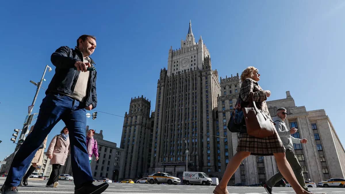 Главное здание МИД России в Москве, Россия, 2 мая 2023 года. Фото: EPA-EFE/YURI KOCHETKOV