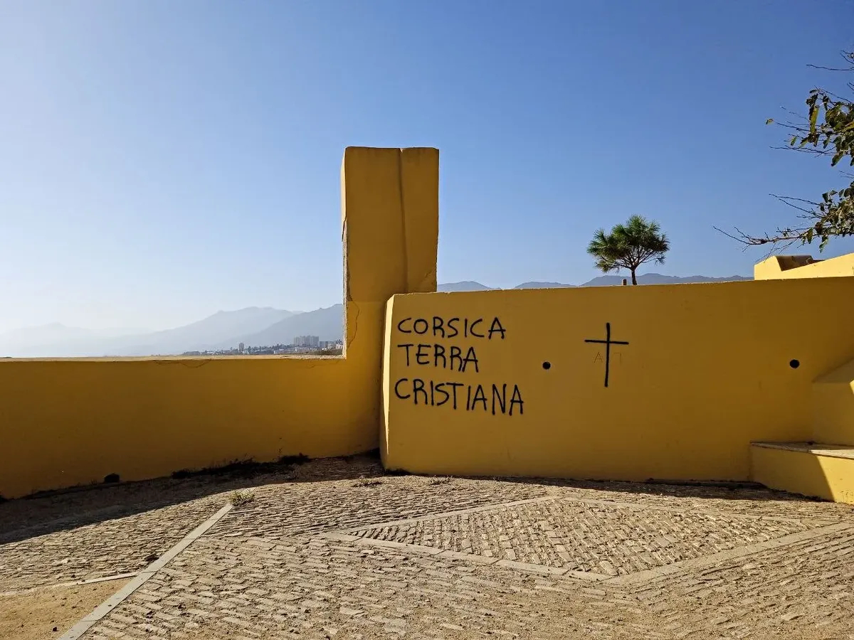 ‘Corsica is a Christian land’, Bastia. Photo: Novaya Gazeta Europe