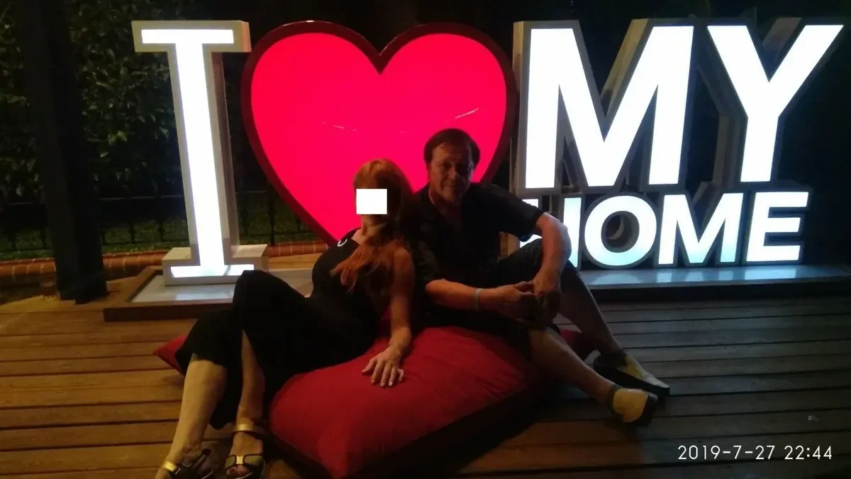Mikhail Gusev with his former wife, 2019. Photo contributed by Alexander Zhukov