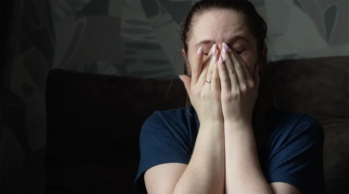 Ksenia, a draftee’s widow. <a href="https://www.youtube.com/watch?v=NjrPBmXX3vo" rel="noopener noreferrer" title="https://www.youtube.com/watch?v=NjrPBmXX3vo">A shot from the film “Firewood for the mobilised”</a>