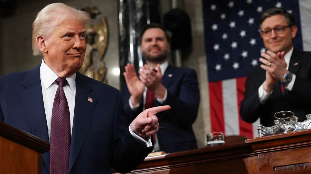 Дональд Трамп обращается к Конгрессу США в Вашингтоне, 4 марта 2025 года. Фото: Win McNamee / EPA
