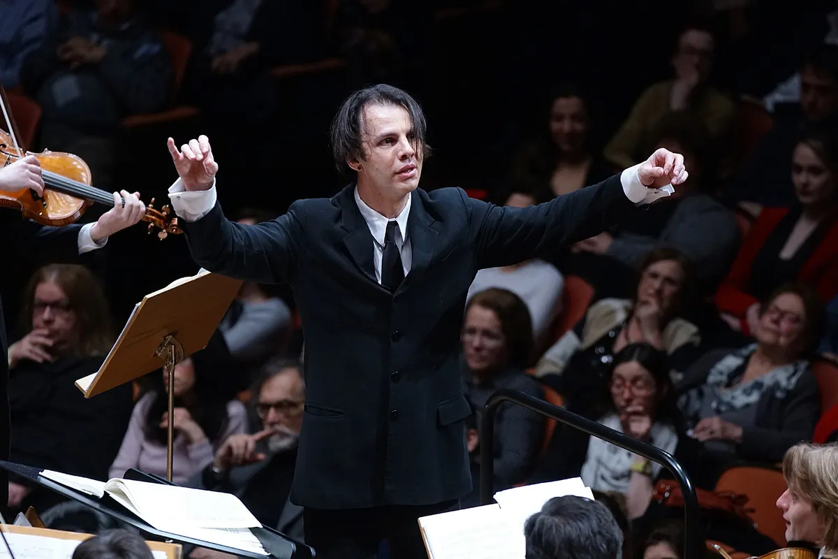 Teodor Currentzis conducts the MusicAeterna Orchestra during a concert at the Megaron Athens Concert Hall, 7 March 2017. Photo: EPA / CHARIS AKRIVIADIS