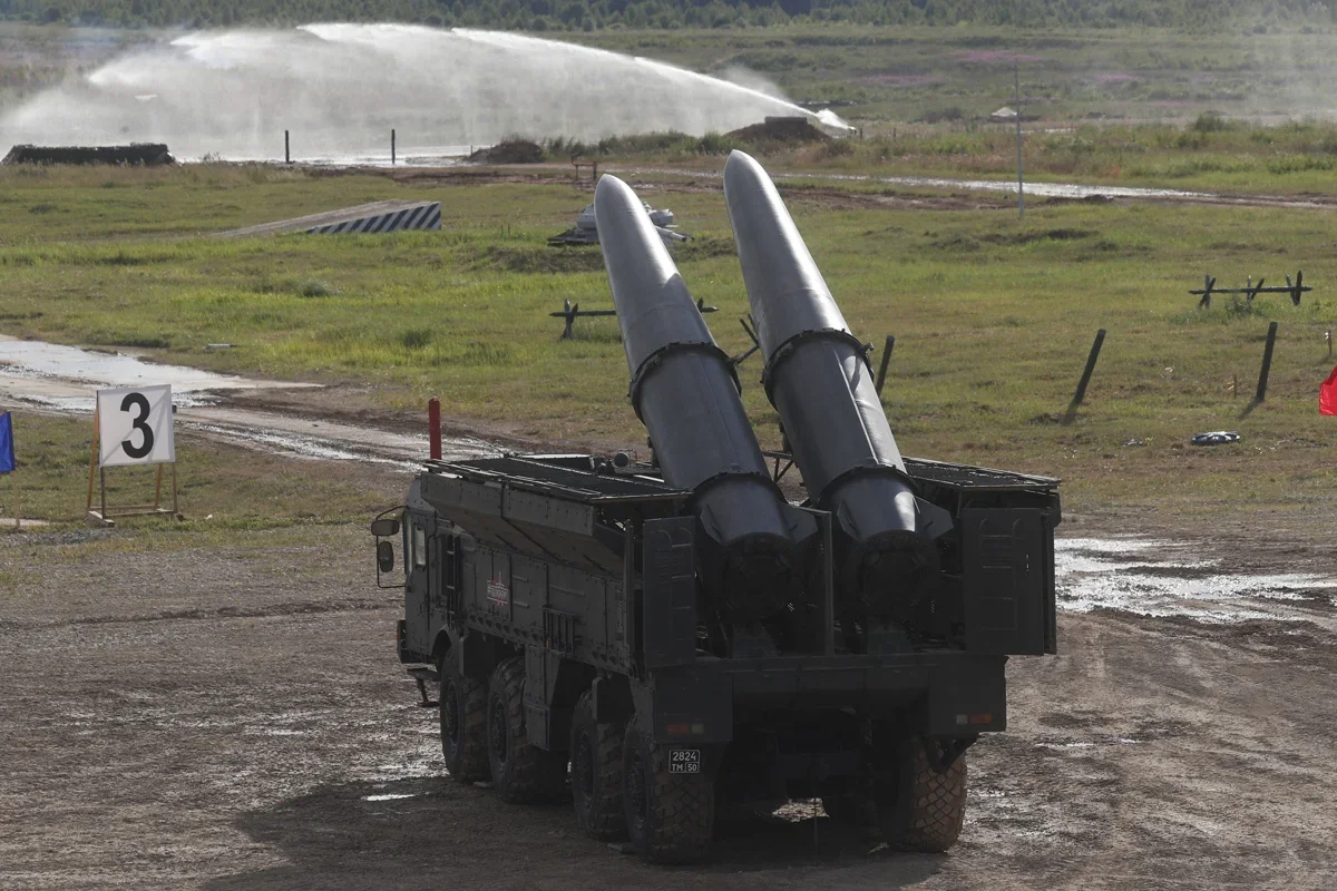 A Russian Iskander-M mobile short-range ballistic missile launcher on show at the Moscow region’s Patriot Park, 25 June 2019. Photo: EPA-EFE/MAXIM SHIPENKOV