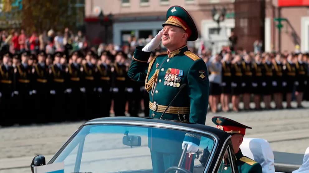 Colonel-General Alexander Lapin attends a Victory Day parade on Moscow’s Red Square, 9 May 2021. Photo: EPA-EFE / YURI KOCHETKOV
