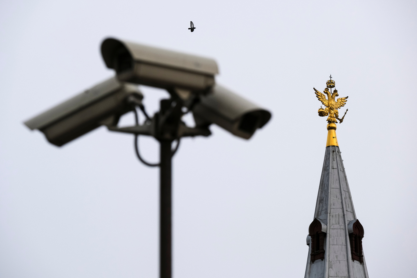 Surveillance cameras next to the Kremlin, 26 January 2020. Photo: Shamil Zhumatov / Reuters / Scanpix / LETA