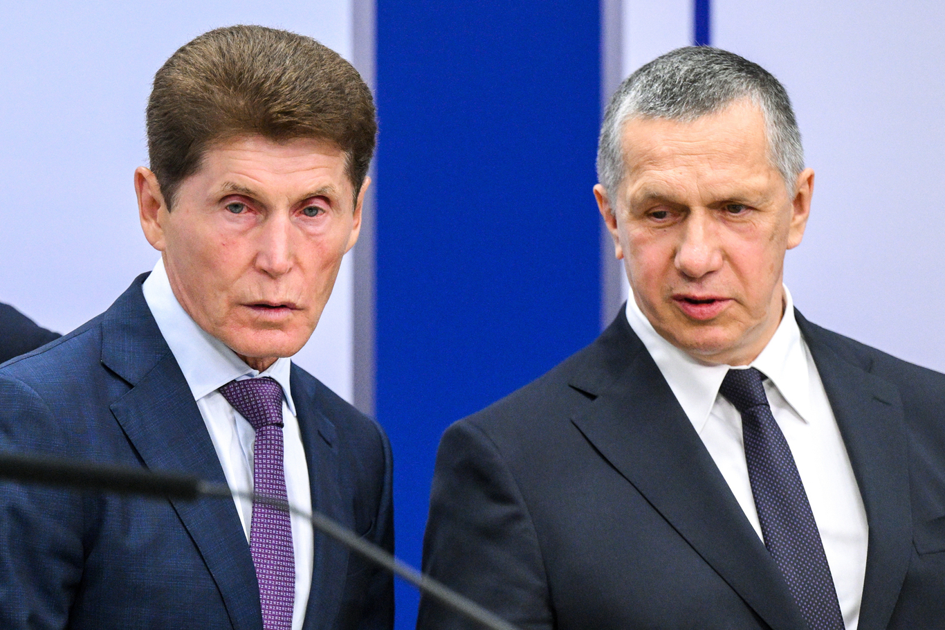 Олег Кожемяко и Юрий Трутнев. Владивосток. 2 сентября 2026 года. Фото: Кристина Соловьева / ТАСС / ZUMA Press / Scanpix / LETA