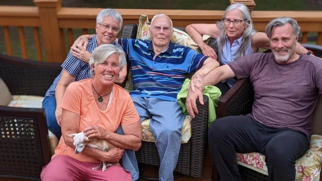 From left to right: Christine, Libby, Ed, Terry, Marc. Photo: the family archive
