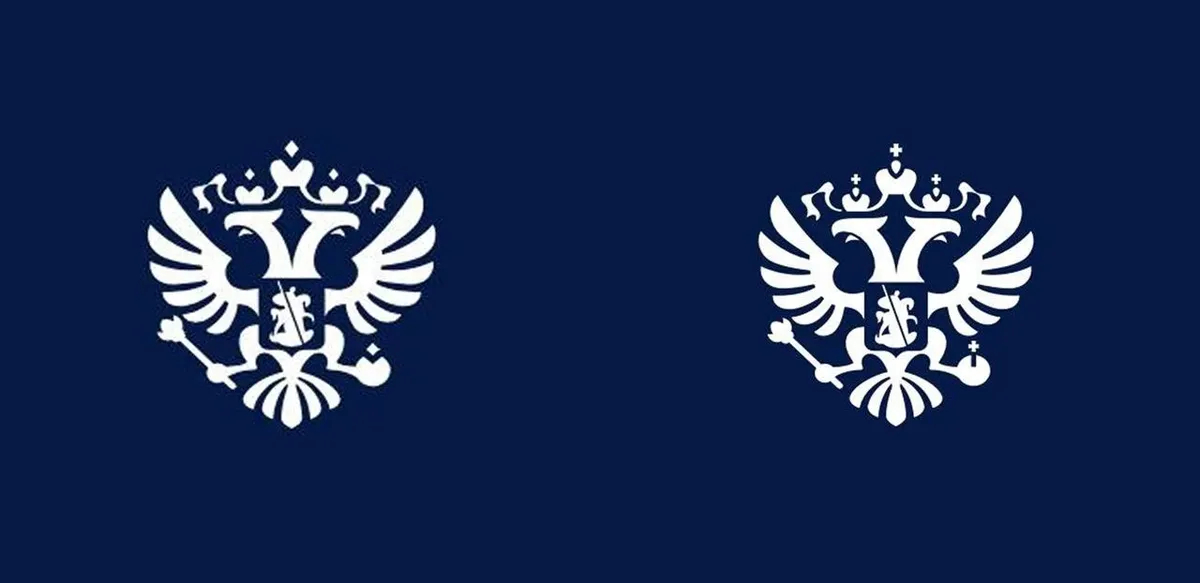 Старая и новая версии логотипа герба России, опубликованные на сайте Кремля