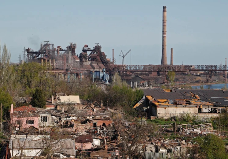 Вид на «Азовсталь». Фото: телеграм-канал mariupolrada