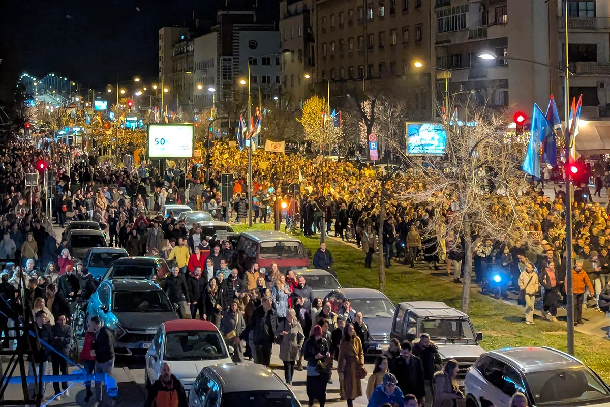 Акция протеста в Нови-Саде, Сербия, 31 января 2025 года. Фото: «Новая Газета Европа»