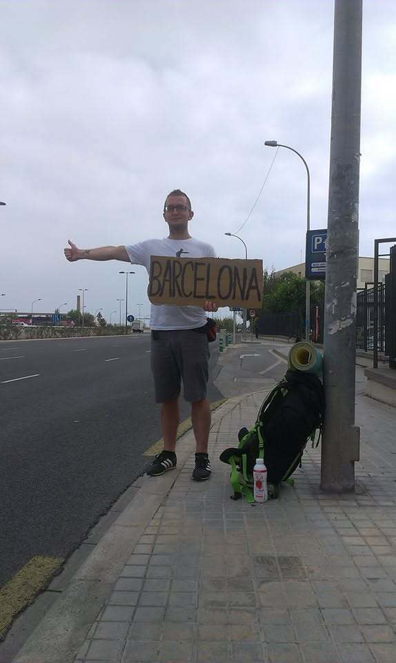 Василий во время путешествия по Испании автостопом. 2014 год. Фото: из личного архива / «Ветер»