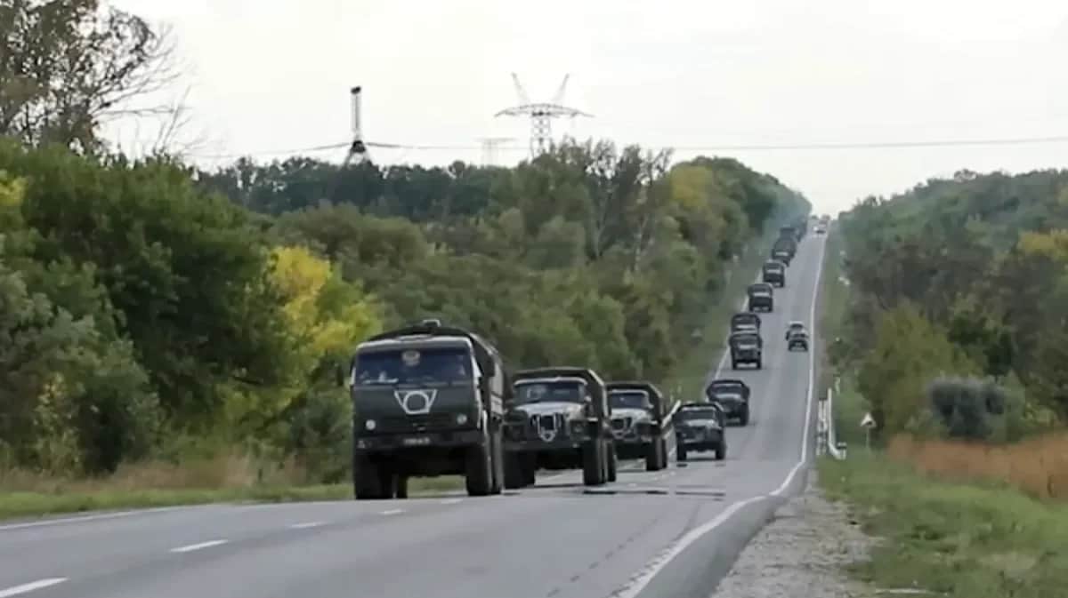 Footage of the transfer of Russian troops and equipment to the Kharkov direction. Photo: video screen