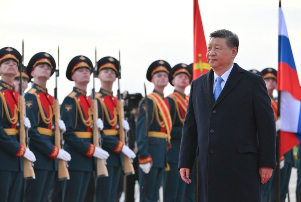 Chinese President Xi Jinping arrives to attend Victory Day celebrations in Moscow, 7 May 2025. Photo: EPA-EFE/GRIGORY SYSOEV/HOST PHOTO AGENCY RIA NOVOSTI