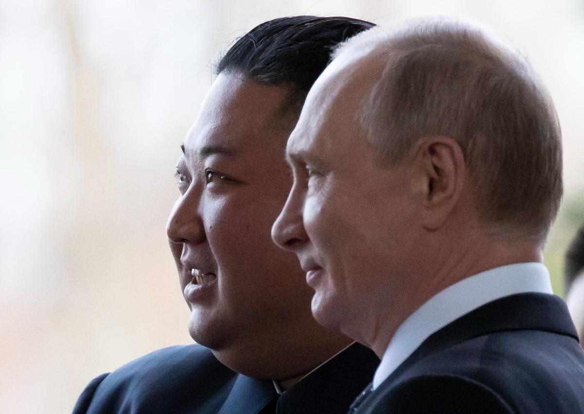 Kim Jong Un and Vladimir Putin in Vladivostok, Russia, 25 April 2019. Photo: EPA-EFE / ALEXANDER ZEMLIANICHENKO / POOL