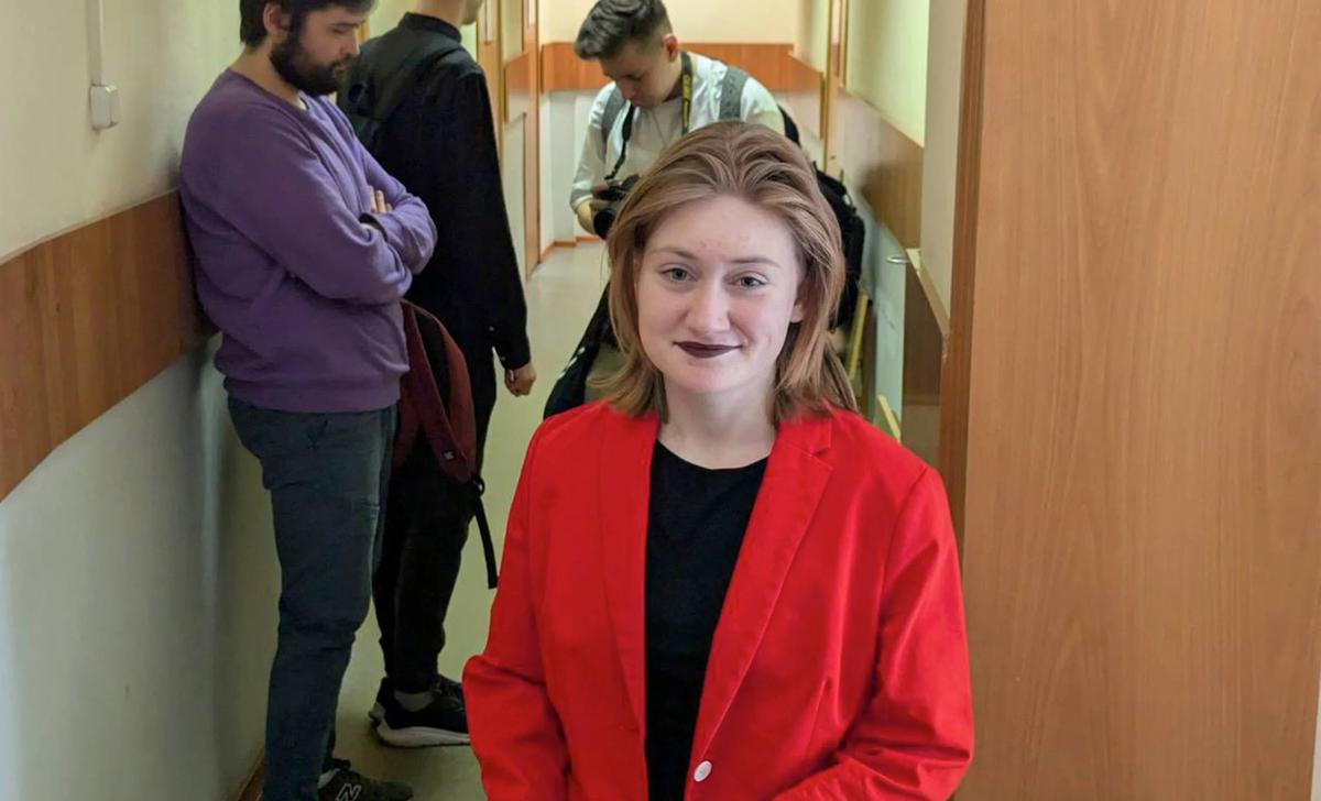 Darya Kozyreva in court on Friday. Photo: Mediazona