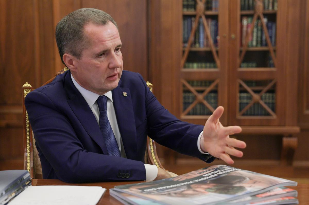 Belgorod Region Governor Vyacheslav Gladkov during a meeting with Vladimir Putin at the Kremlin in Moscow, 11 July 2025. Photo: EPA / MIKHAIL METZEL / SPUTNIK / KREMLIN