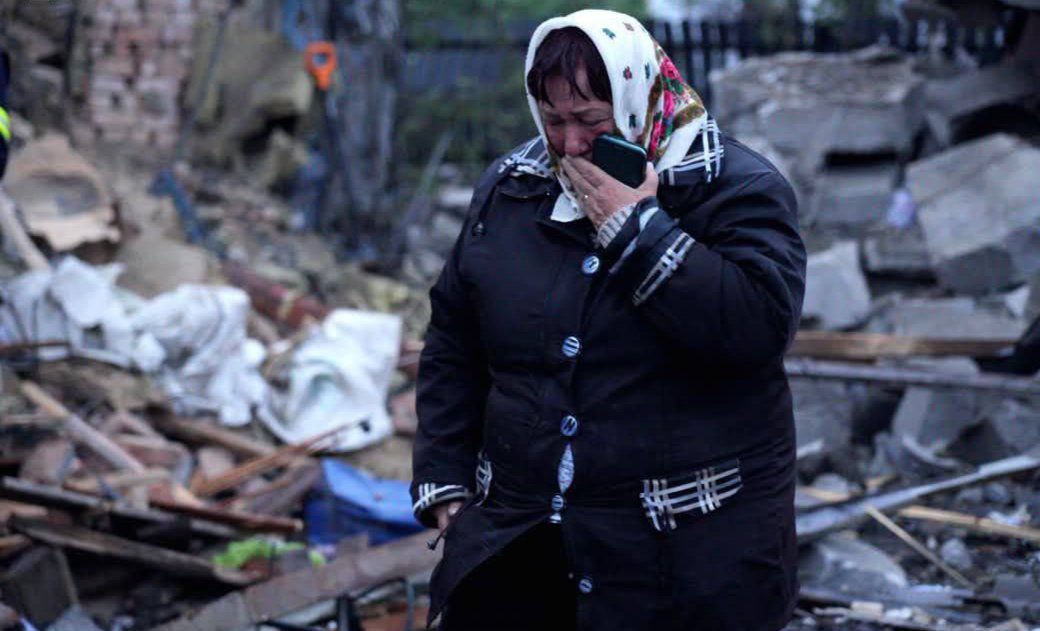 The aftermath of the strike in the Khmelnytskyi region in western Ukraine. Photo: State Emergency Service of Ukraine