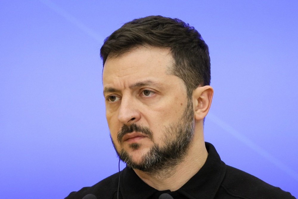 Ukrainian President Volodymyr Zelensky attends a press conference in Warsaw, Poland, on 15 January. Photo: EPA-EFE/PAWEL SUPERNAK